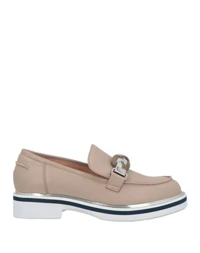 Pollini Woman Loafers Light Brown Size 8 Leather In Beige