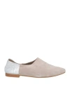 Pollini Woman Loafers Light Grey Size 10 Soft Leather In Grey