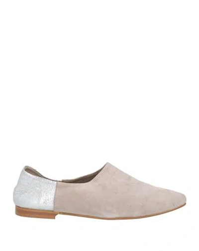 Pollini Woman Loafers Light Grey Size 10 Soft Leather