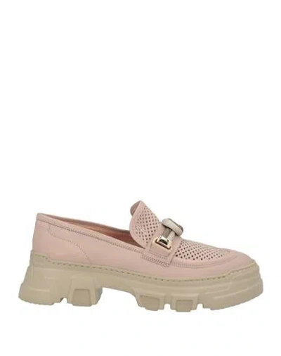 Pollini Woman Loafers Light Pink Size 10 Leather