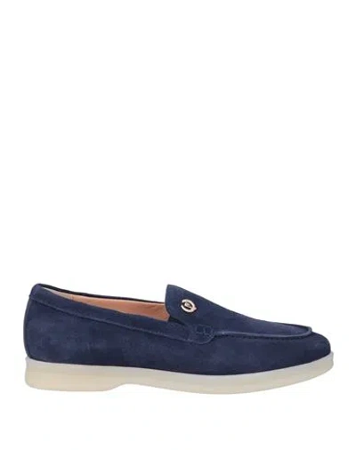 Pollini Woman Loafers Midnight Blue Size 8 Leather