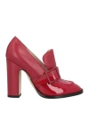 Pollini Woman Loafers Red Size 5 Calfskin In Red