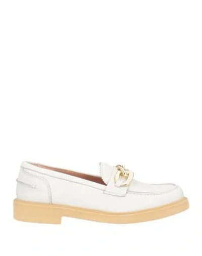 Pollini Woman Loafers White Size 9 Calfskin