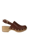 Pollini Woman Mules & Clogs Brown Size 7 Calfskin