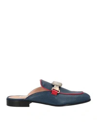 Pollini Woman Mules & Clogs Navy Size 8 Leather