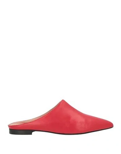 Pollini Woman Mules & Clogs Red Size 7.5 Leather