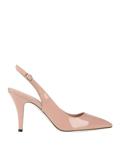 Pollini Woman Pumps Antique Rose Size 8 Leather In Neutral