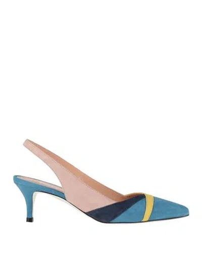 Pollini Woman Pumps Azure Size 6 Soft Leather In Blue