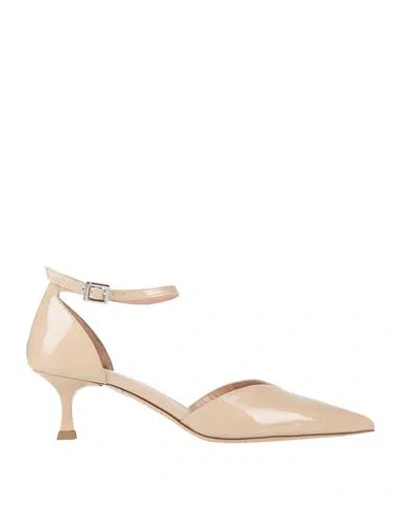 Pollini Woman Pumps Beige Size 6 Leather In Neutral