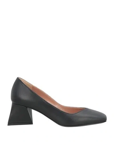 Pollini Woman Pumps Black Size 5 Calfskin In Multi