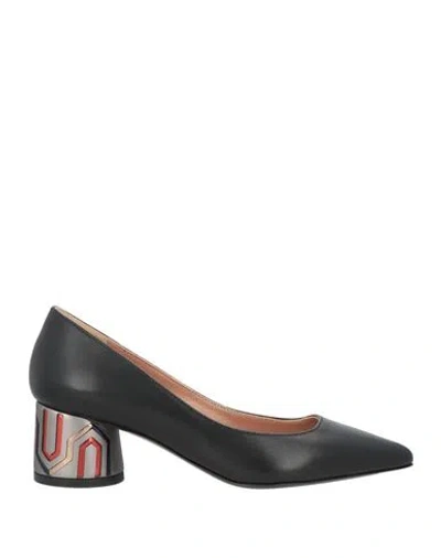 Pollini Woman Pumps Black Size 7 Calfskin