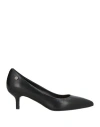 Pollini Woman Pumps Black Size 7 Calfskin In Black