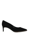 Pollini Woman Pumps Black Size 7 Leather In Black