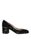 Pollini Woman Pumps Black Size 7 Textile Fibers, Leather