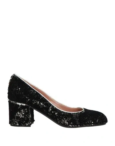 Pollini Woman Pumps Black Size 7 Textile Fibers, Leather