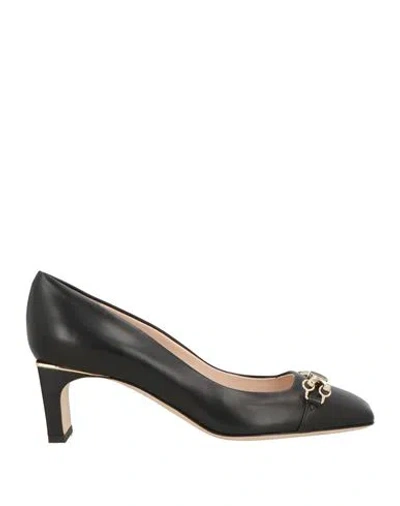 Pollini Woman Pumps Black Size 7.5 Leather
