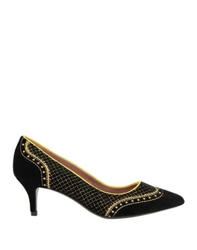 Pollini Woman Pumps Black Size 7.5 Textile Fibers