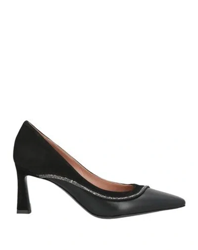 Pollini Woman Pumps Black Size 8 Calfskin