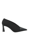Pollini Woman Pumps Black Size 10 Calfskin, Textile Fibers In Black