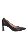 Pollini Woman Pumps Black Size 8 Leather In Black