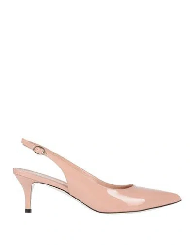 Pollini Woman Pumps Blush Size 8 Leather In Neutral