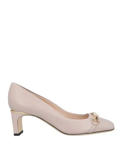 Pollini Woman Pumps Blush Size 8 Leather In Pink