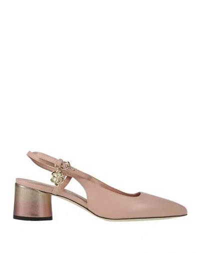 Pollini Woman Pumps Blush Size 8 Leather In Pink