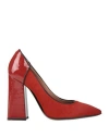 Pollini Woman Pumps Brick Red Size 6 Soft Leather In Red