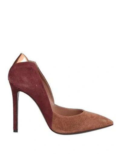 Pollini Woman Pumps Brown Size 7 Leather