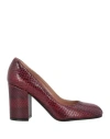 Pollini Woman Pumps Burgundy Size 7 Leather