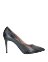 Pollini Woman Pumps Charcoal Size 7 Leather