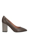 Pollini Woman Pumps Dark Brown Size 7 Leather