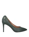 Pollini Woman Pumps Dark Green Size 11 Calfskin