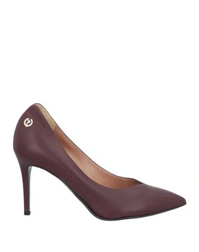 Pollini Woman Pumps Deep Purple Size 11 Calfskin