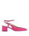 Pollini Woman Pumps Fuchsia Size 7 Leather In Pink