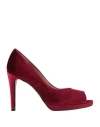 Pollini Woman Pumps Garnet Size 6 Textile Fibers In Red