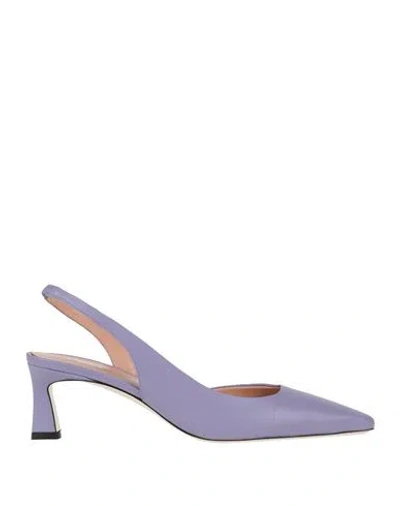 Pollini Woman Pumps Light Purple Size 8 Leather