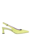 Pollini Woman Pumps Lime Green Size 8 Leather
