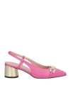 Pollini Woman Pumps Magenta Size 7 Leather