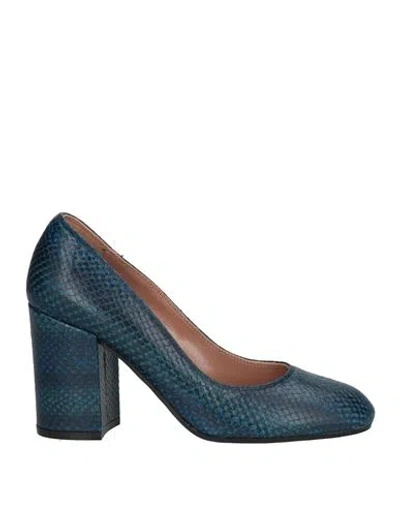 Pollini Woman Pumps Midnight Blue Size 5.5 Leather