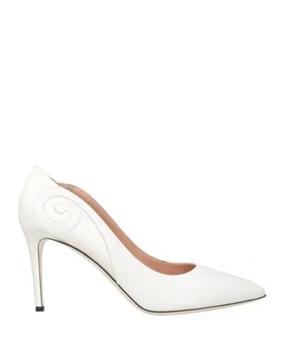 Pollini Woman Pumps Platinum Size 6 Textile Fibers, Goat Skin In White
