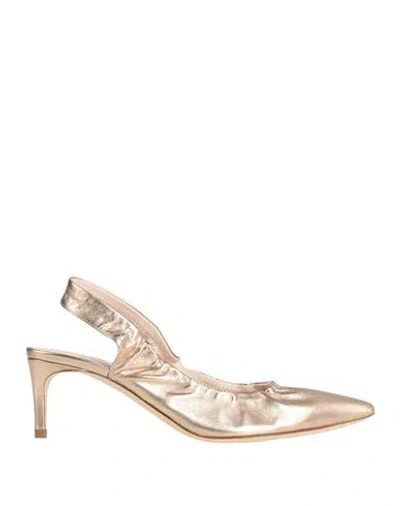 Pollini Woman Pumps Platinum Size 7 Leather