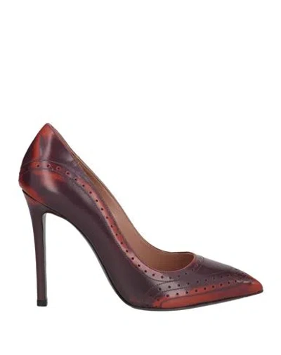 Pollini Woman Pumps Plum Size 7 Leather