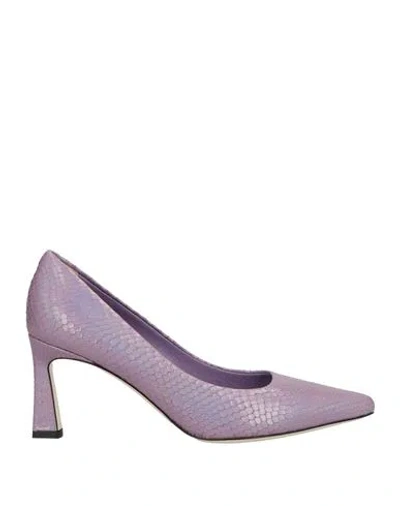 Pollini Woman Pumps Purple Size 8 Leather