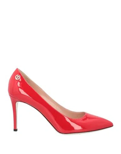 Pollini Woman Pumps Red Size 7.5 Leather