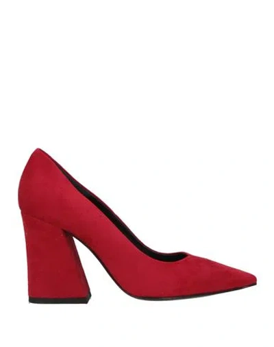 Pollini Woman Pumps Red Size 8 Textile Fibers
