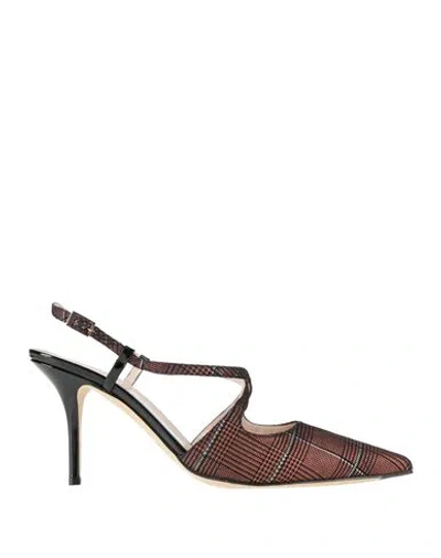 Pollini Woman Pumps Rust Size 7.5 Leather In Brown