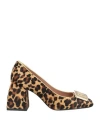 POLLINI POLLINI WOMAN PUMPS SAND SIZE 8 LEATHER