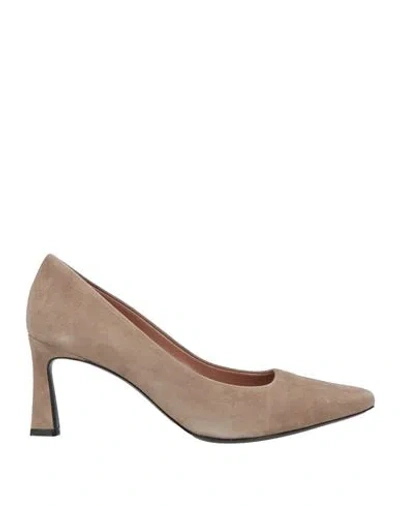 Pollini Woman Pumps Sand Size 8 Leather In Brown