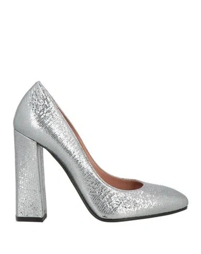 Pollini Woman Pumps Silver Size 7 Leather